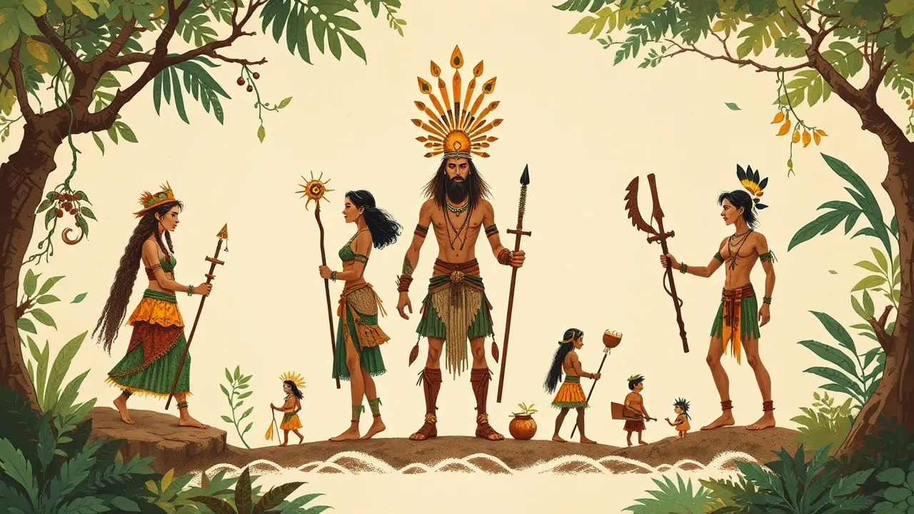 Un gráfico que muestra varios arquetipos de Cral Jung, como el Héroe, la Madre, el Sabio y el Trickster. Cada arquetipo puede estar representado por un símbolo o figura que ilustre su esencia, creando un collage visual atractivo